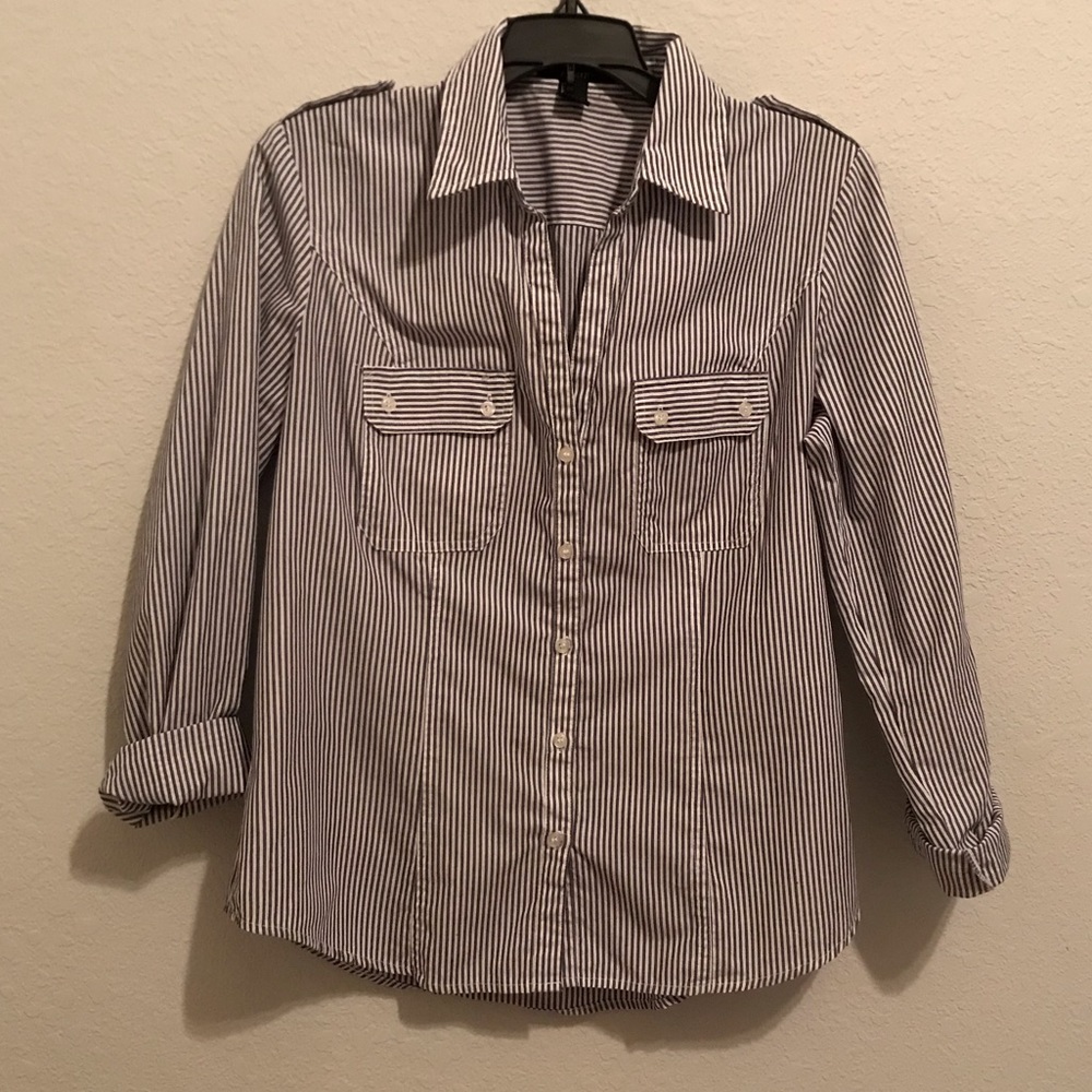 Forever 21 Stripped Button Down